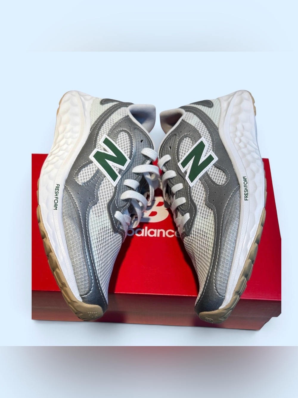 🆕 New Balance Gray and Green Athletic Shoes